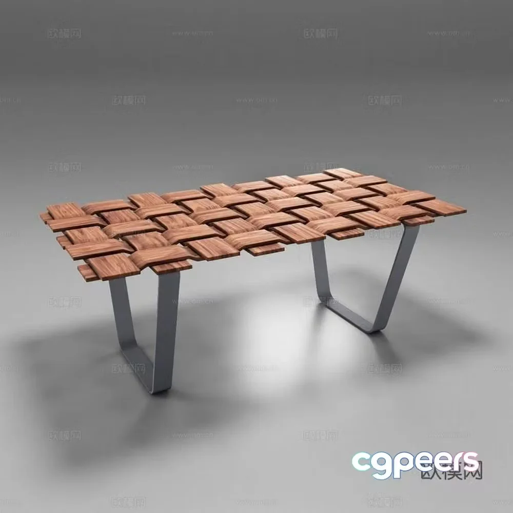 Modern style desk wooden table 3d model