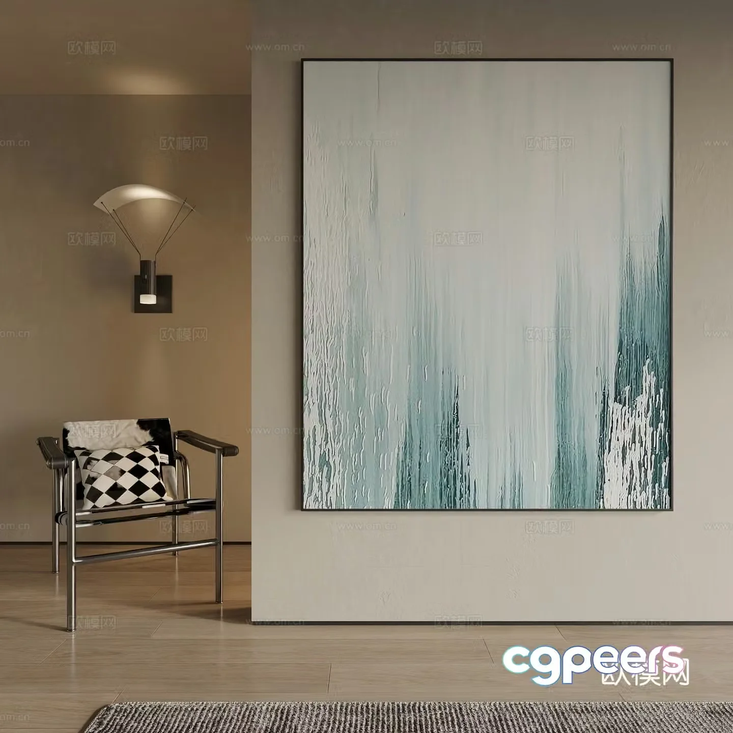 Modern decorative painting 3d model