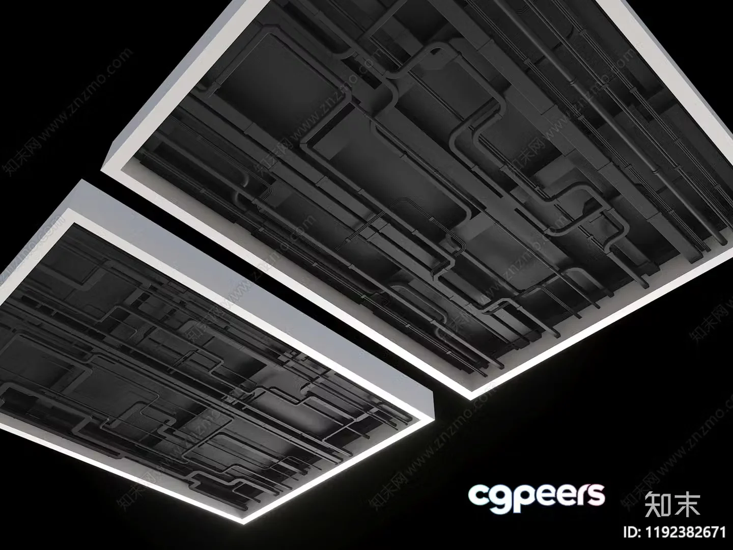 Modern Ceiling Panels 3D Model – 9501 – VRAY Render