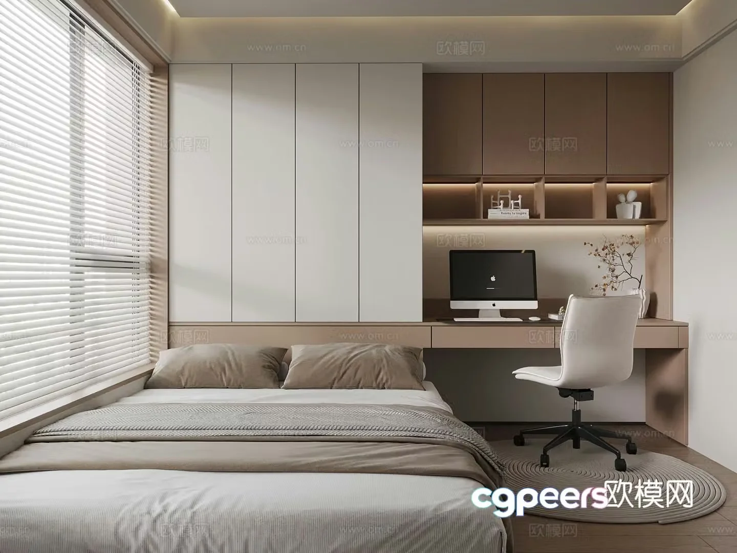 Modern tatami bedroom 3d model