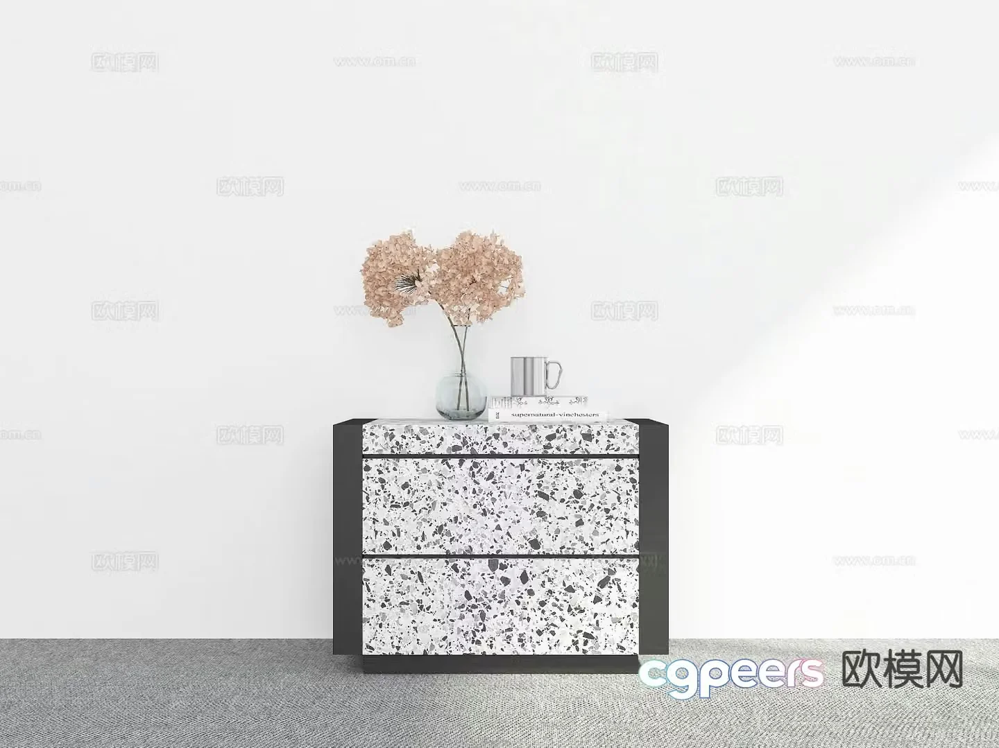 Modern bedside table 3d model