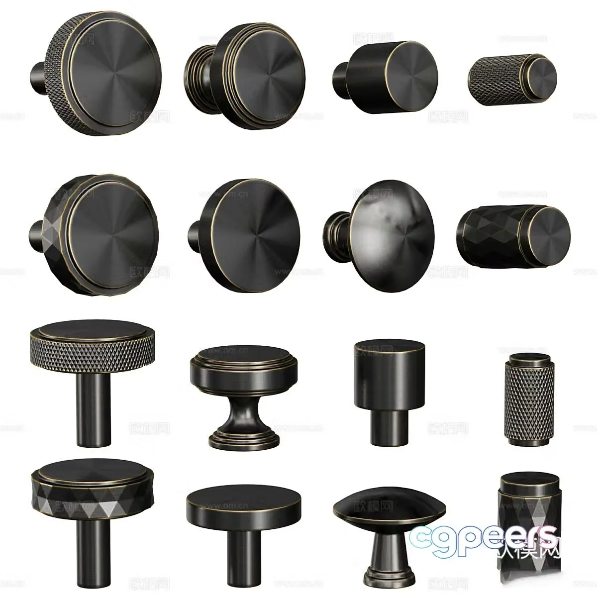 New Chinese light luxury Meraki furniture handle 3D model