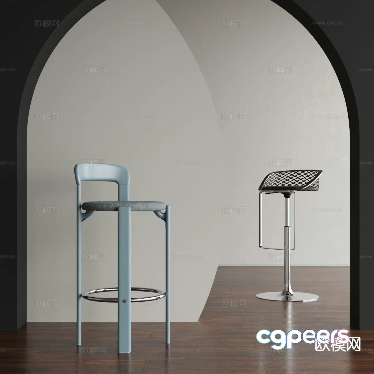 Modern bar stool bar stool high stool 3d model