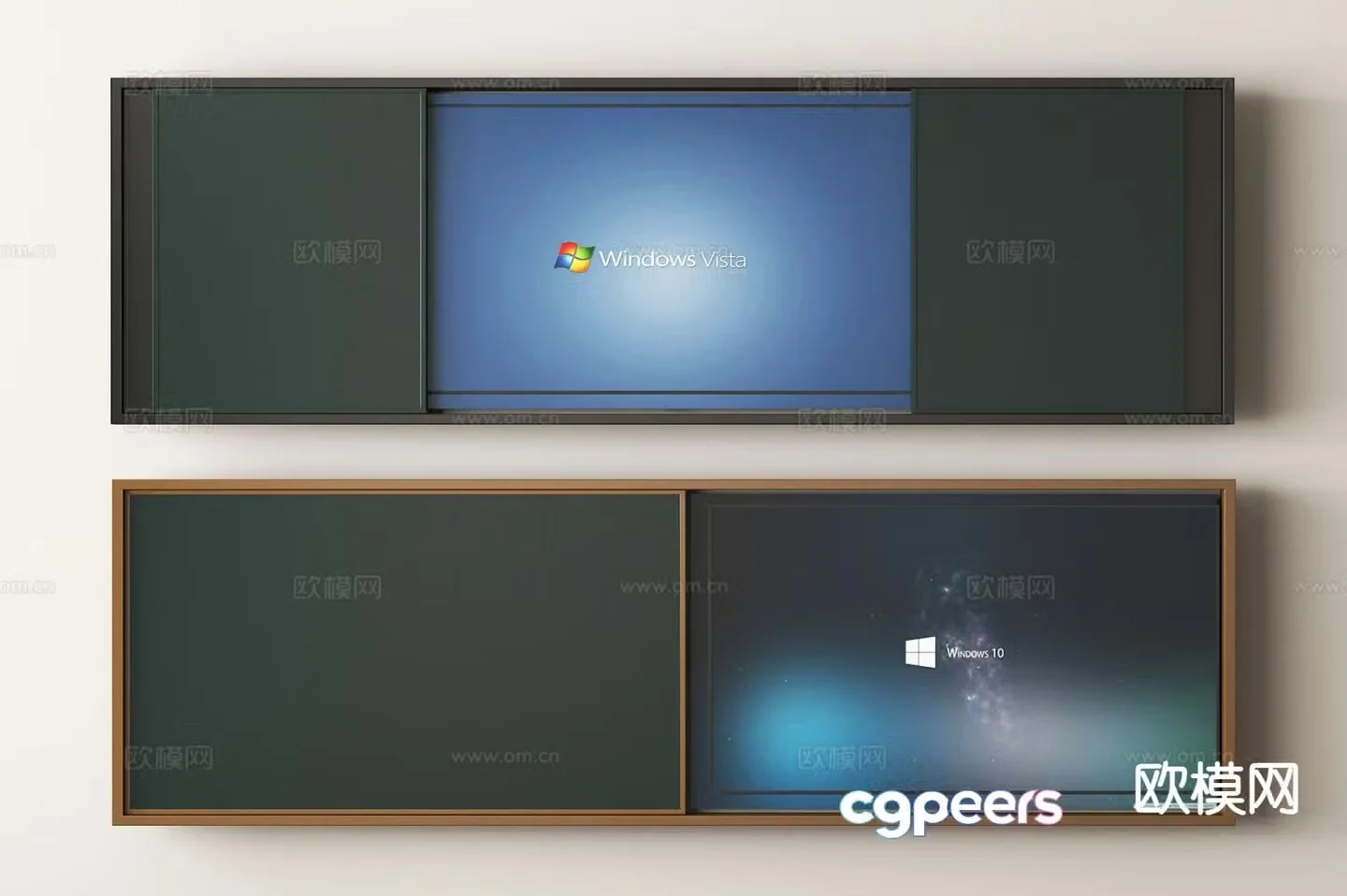 Modern multimedia blackboard sliding blackboard 3d model