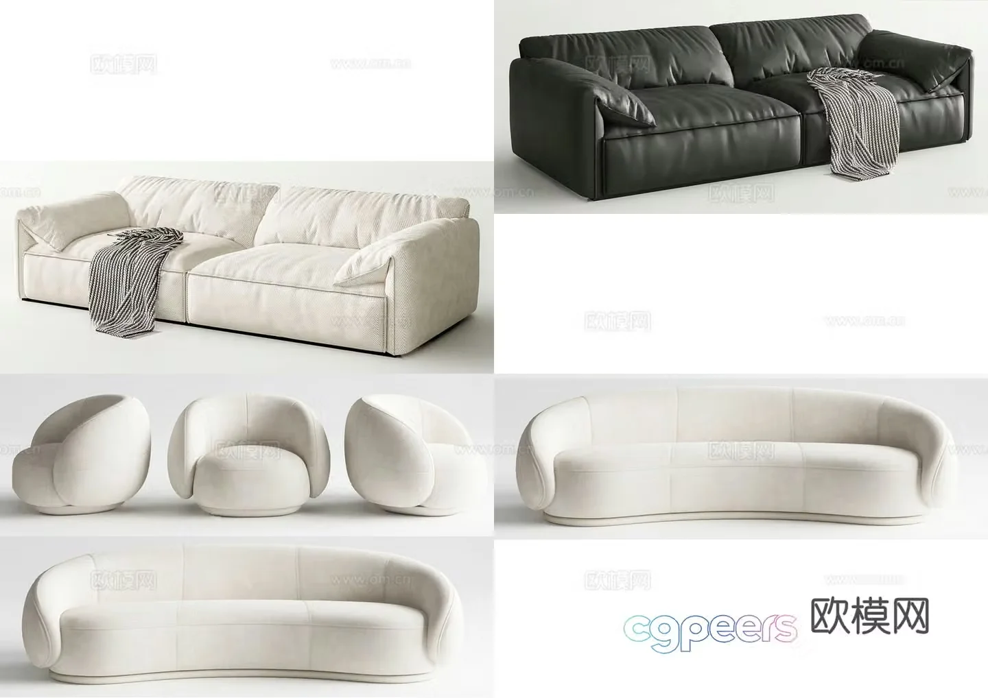Modern sectional sofa 3d model