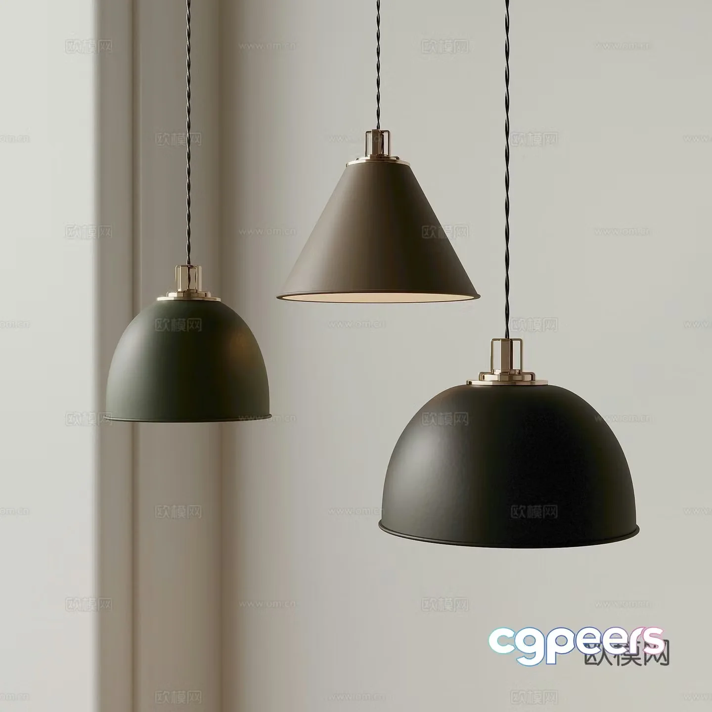 Modern simple small chandelier fishing line chandelier 3d model