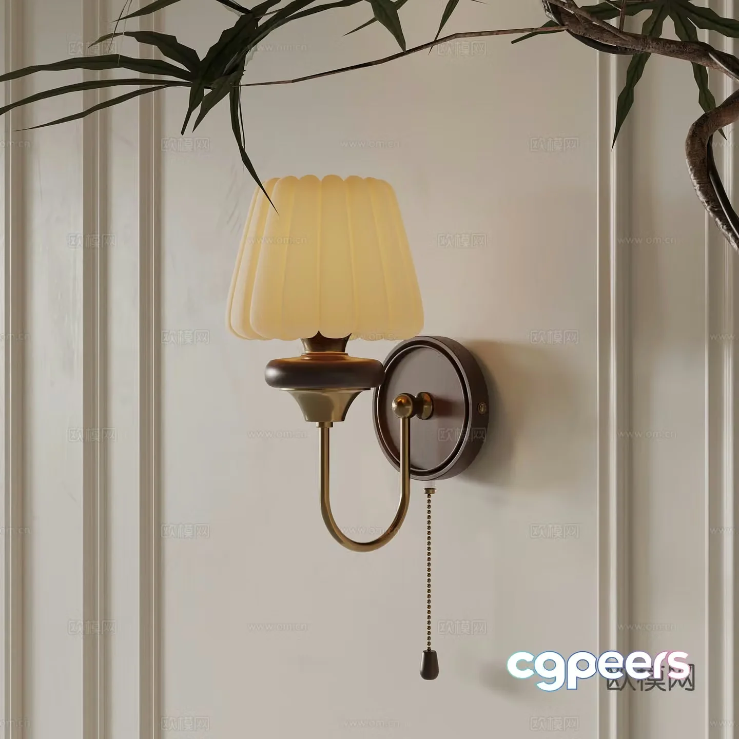French retro wall lamp bedside lamp decorative lamp 3d model