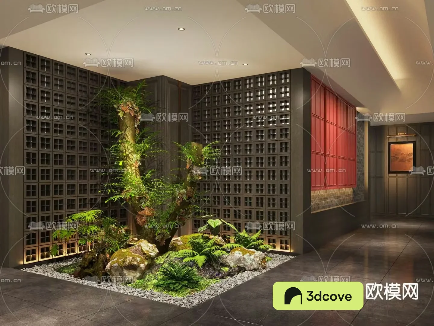 Indoor landscaping plant landscaping