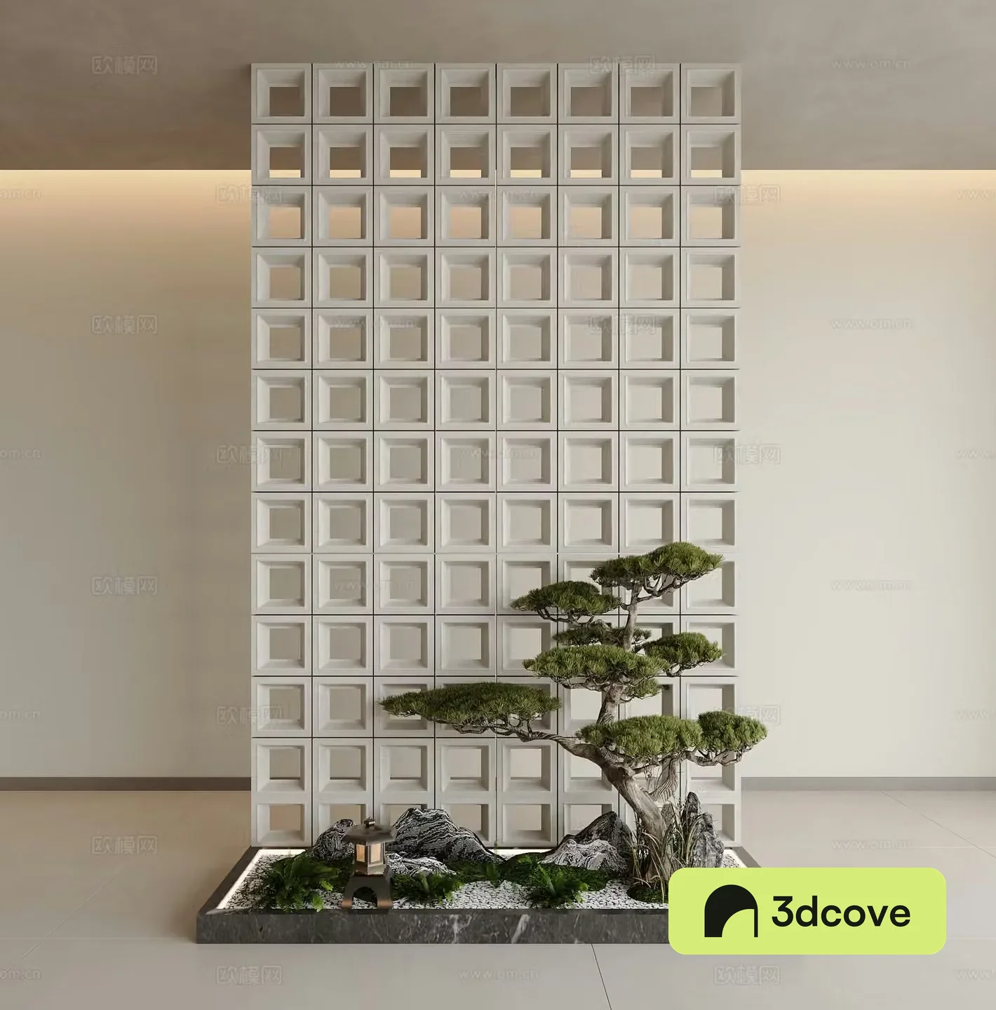 New Chinese style interior landscape patio interior landscape entrance landscape stair landscape hollow cement brick