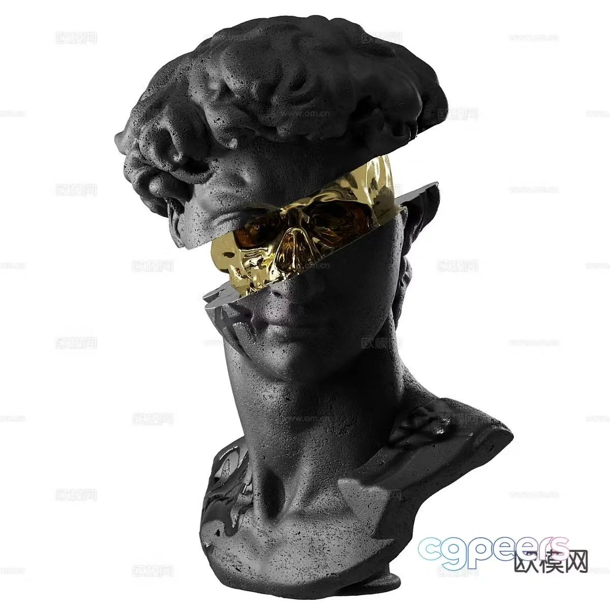 French sculpture David head sculpture 3d model