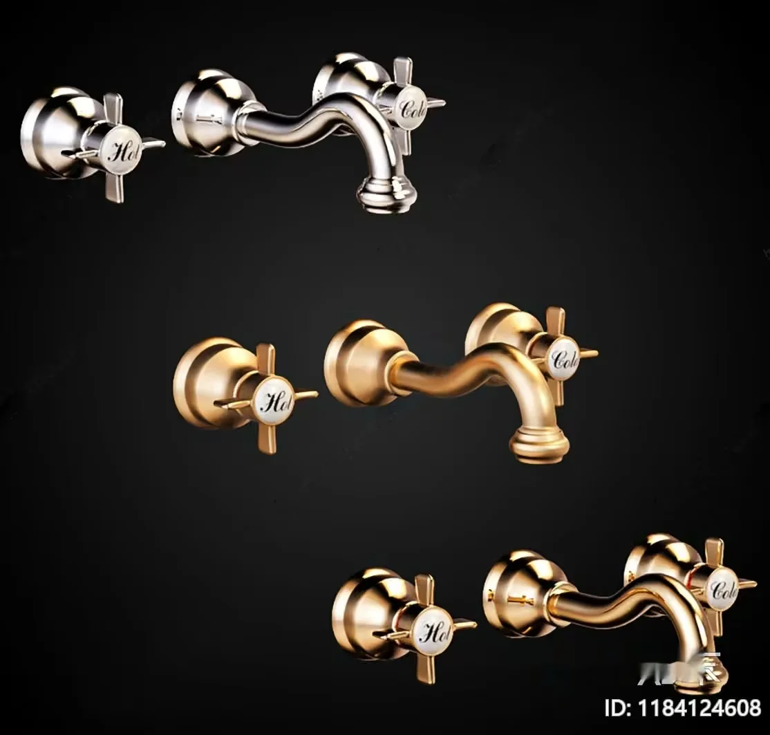 Gold Faucet 3D Model – 14451 – VRAY Render
