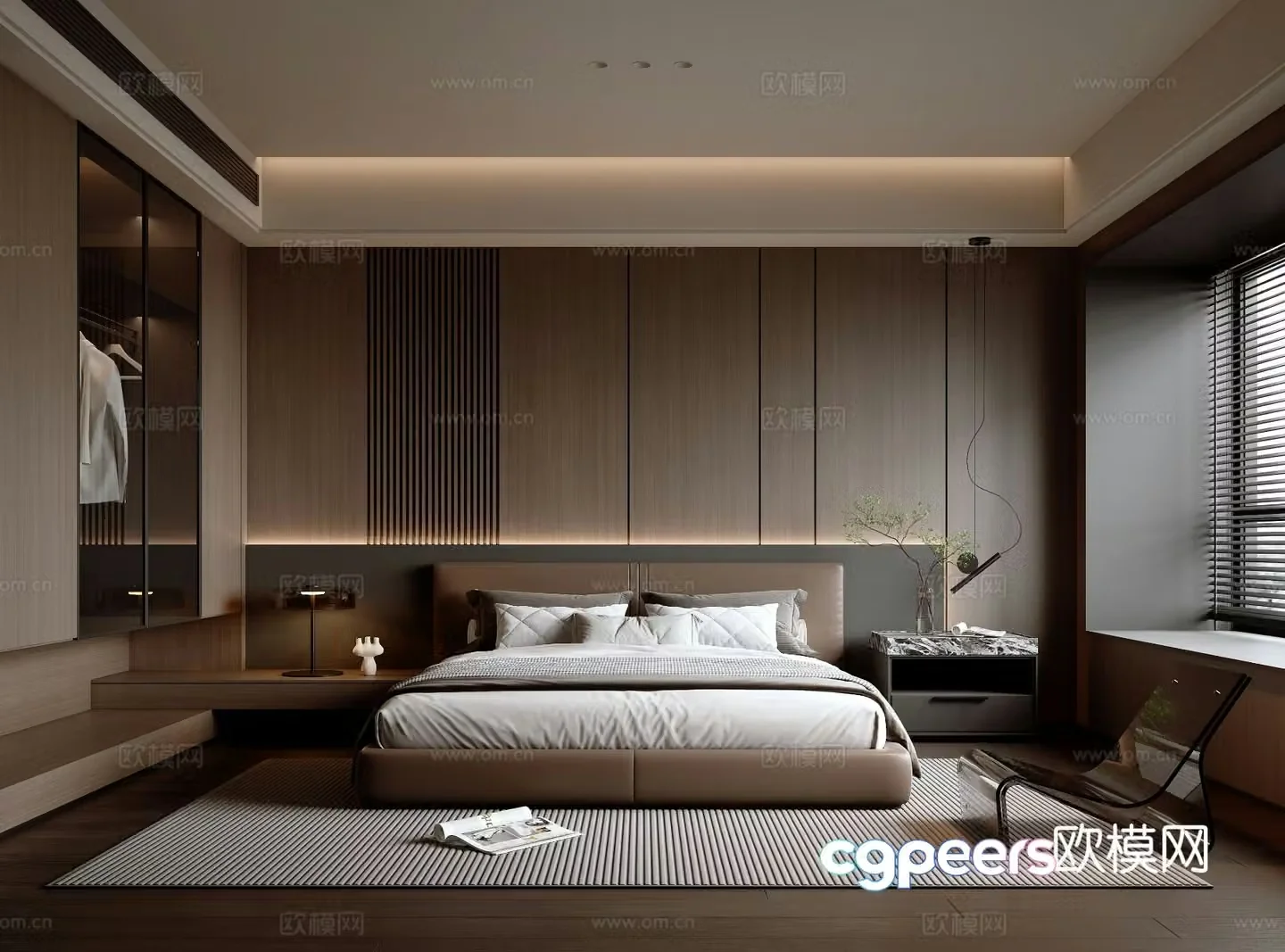 Italian style bedroom master bedroom 3d model