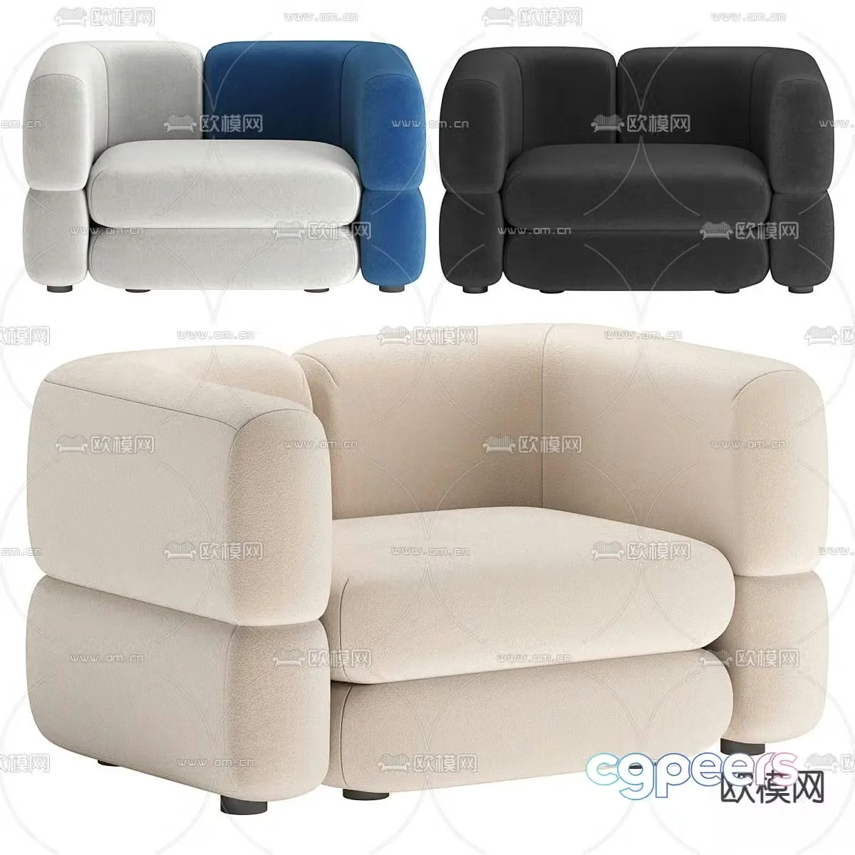 Single sofa leisure sofa 3d model
