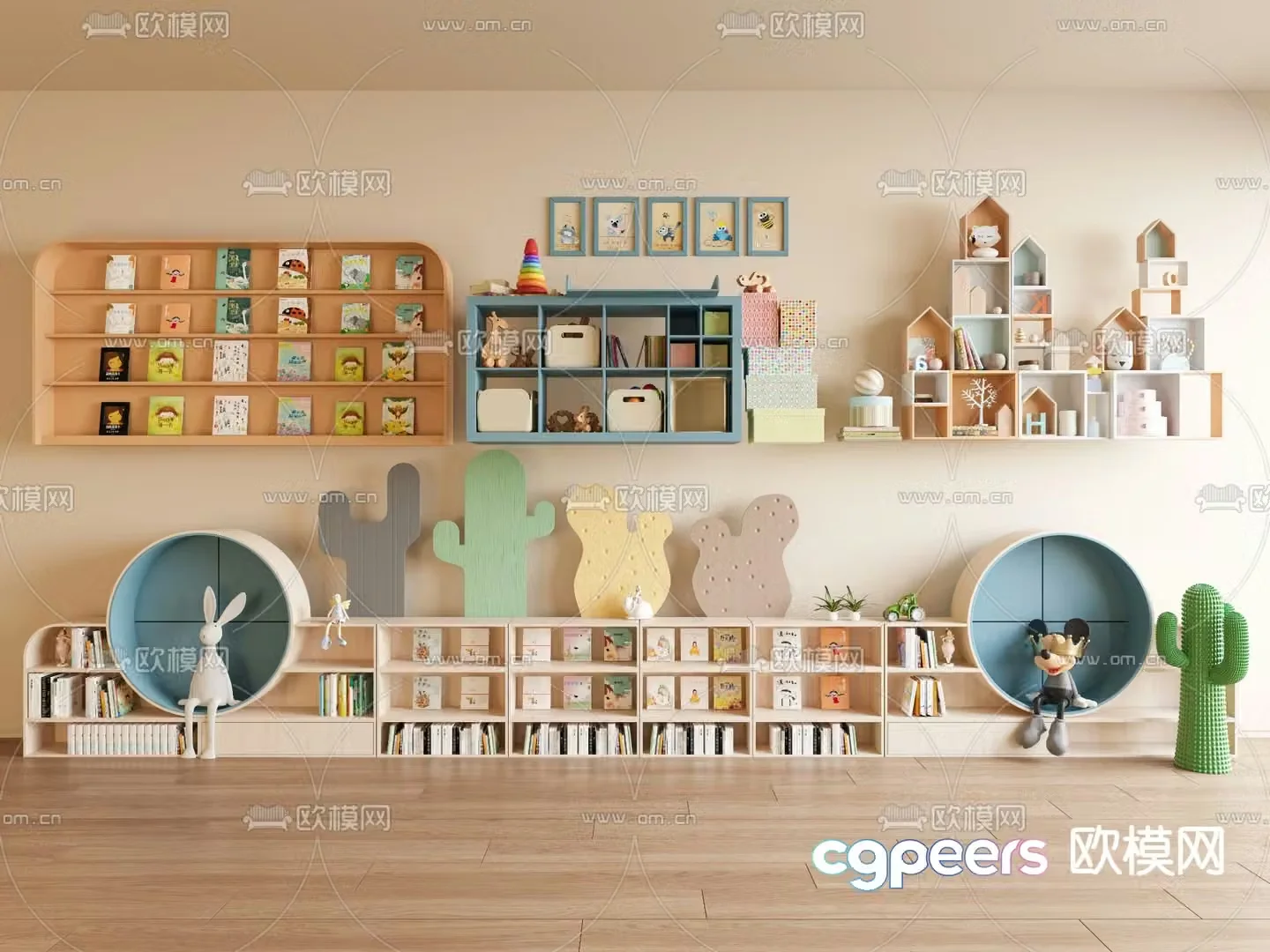 Children’s bookcase magazine cabinet 3d model