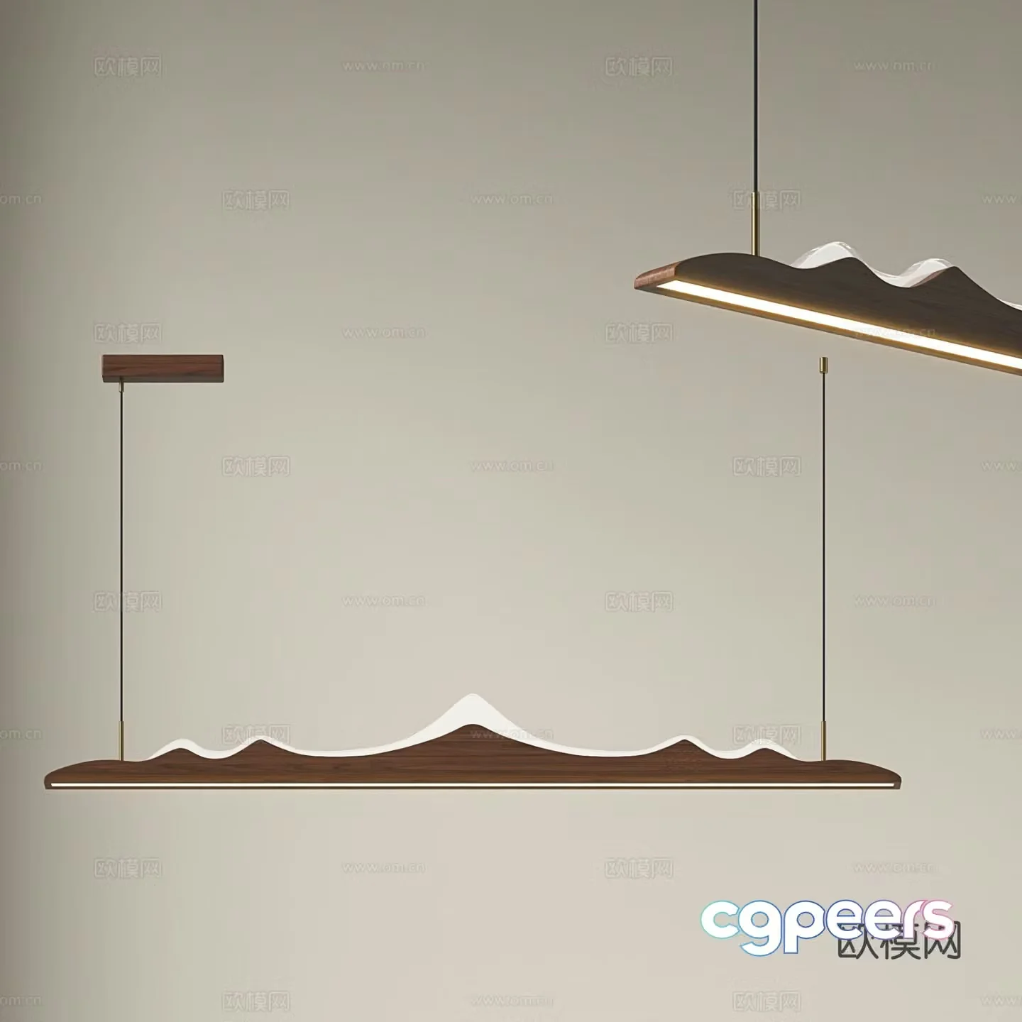 New Chinese style chandelier mountain chandelier 3d model