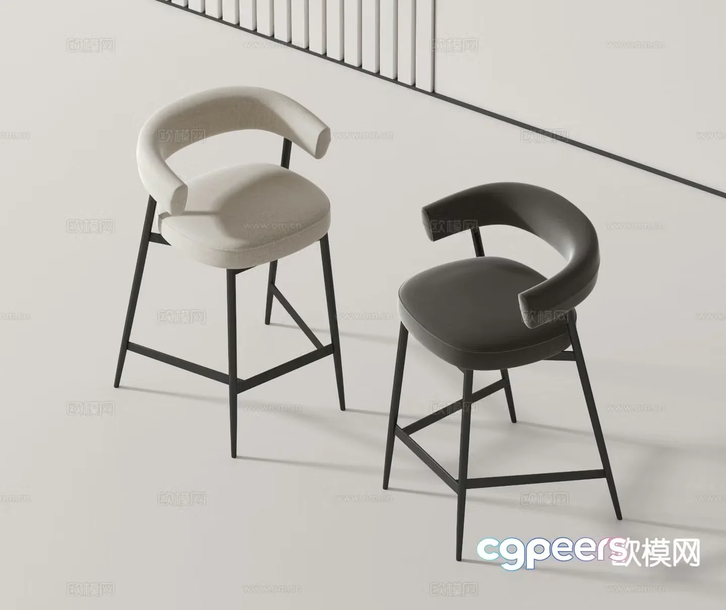 Modern bar stool bar stool high stool 3d model