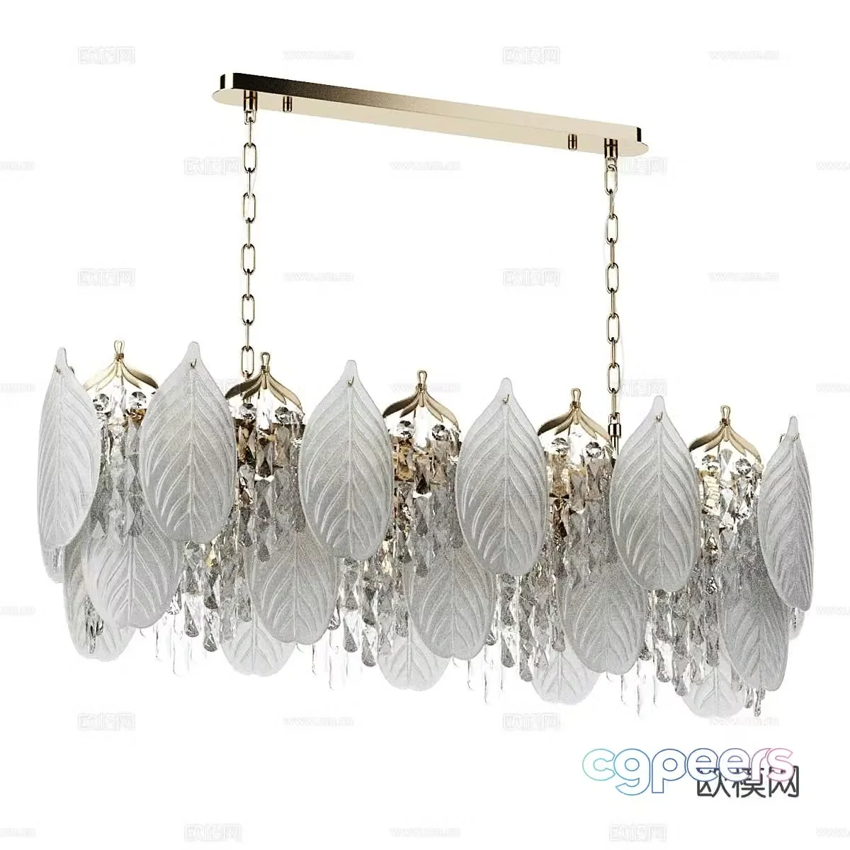 Light luxury chandelier hall chandelier 3d model