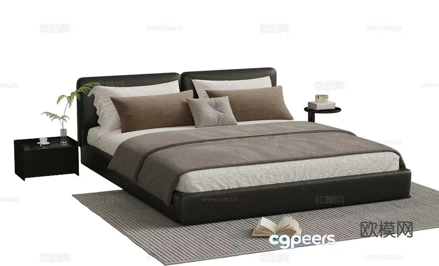 Bed Modern Italian Double Bed 3D Model