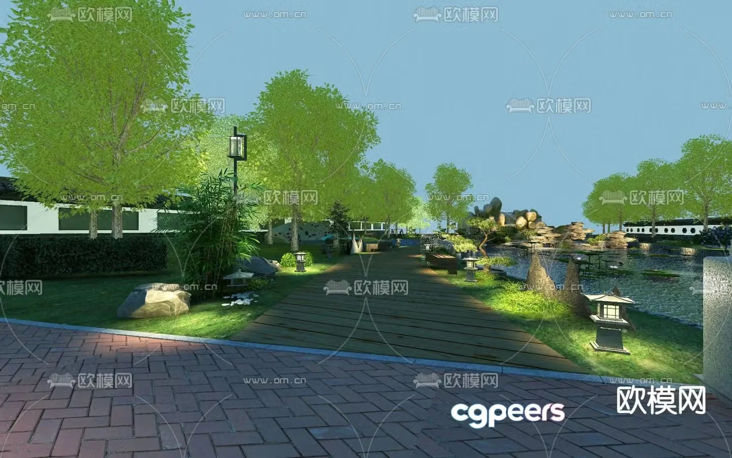 Square landscape 3d model