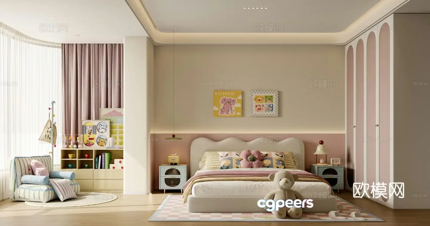 Modern children’s room Girl’s room Daughter’s room 3d model