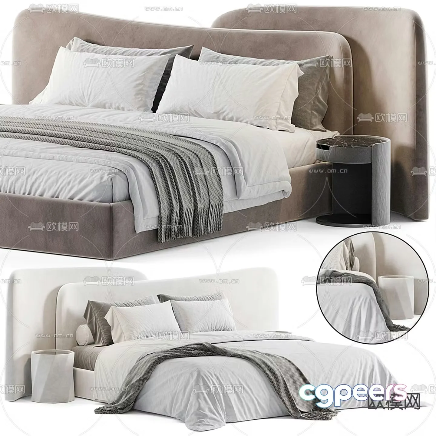 Gaspra double bed 3d model