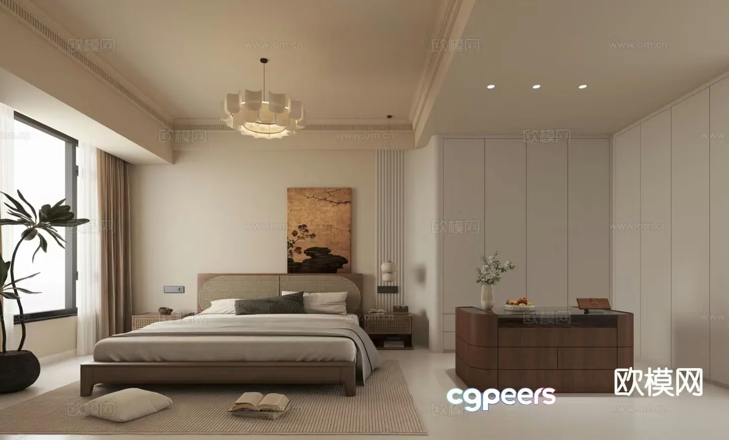 Medieval style master bedroom bedroom 3d model