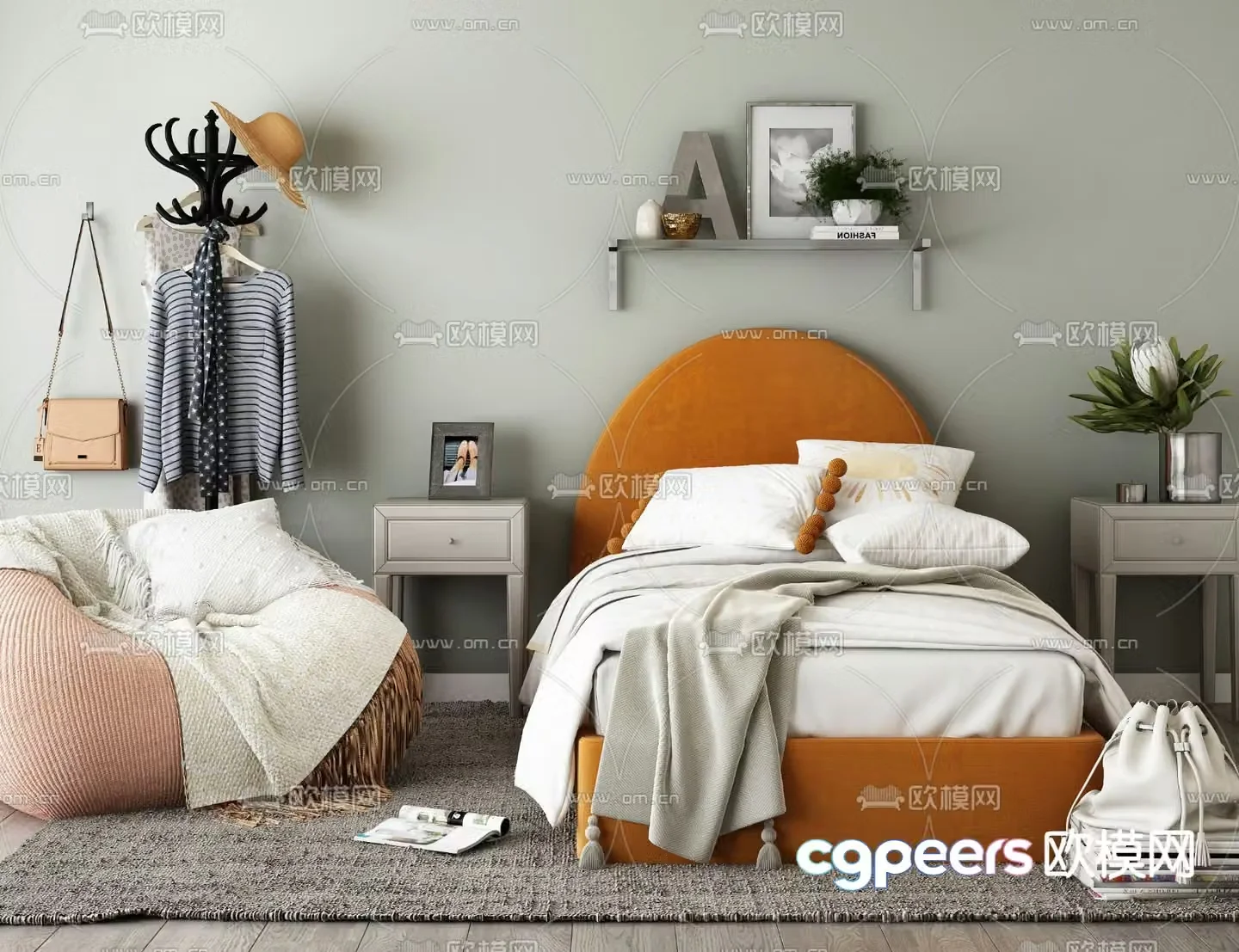 Children’s bed single bed 3d model