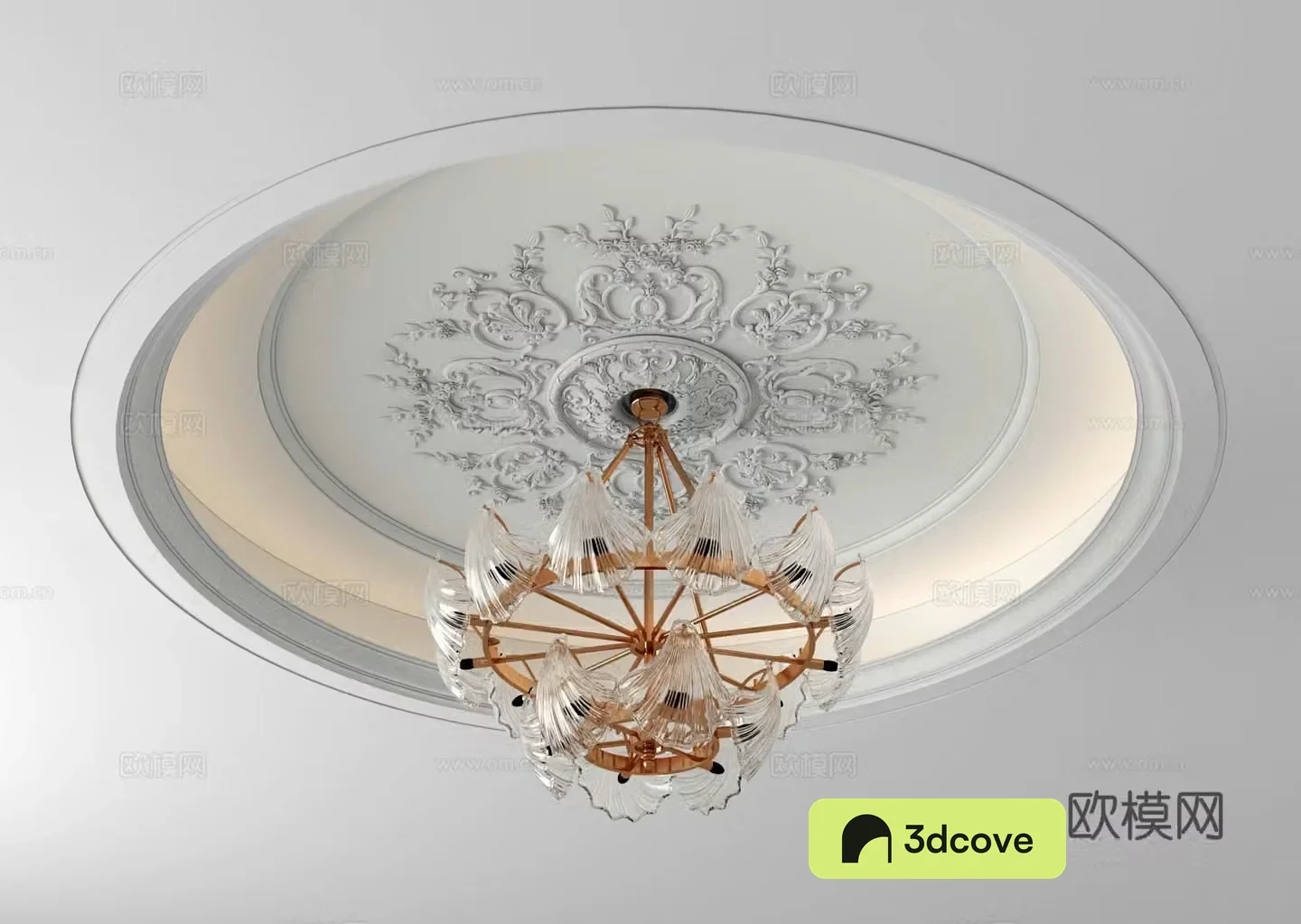 European French ceiling chandelier plaster lamp