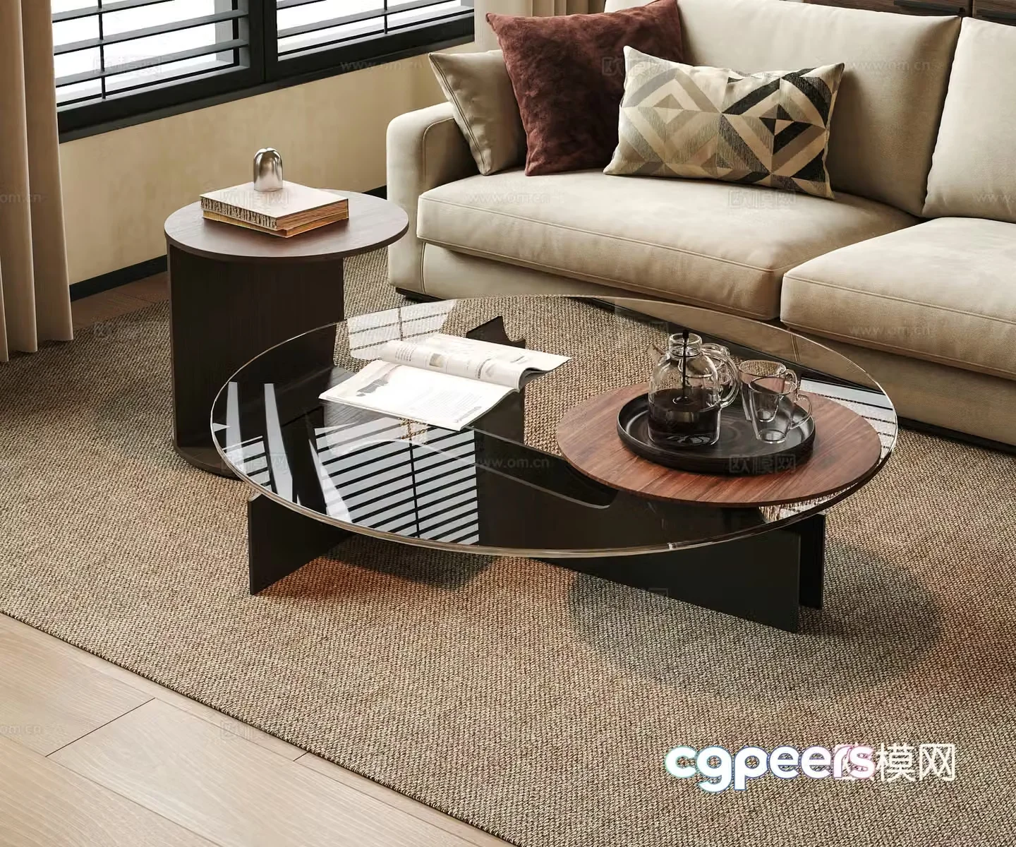 Modern acrylic coffee table 3d model