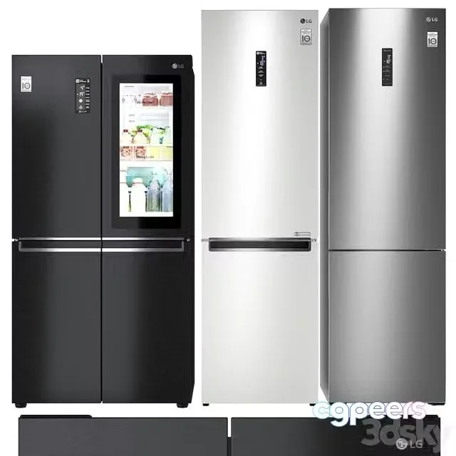 3ds Max Free – Refrigerator set LG 11