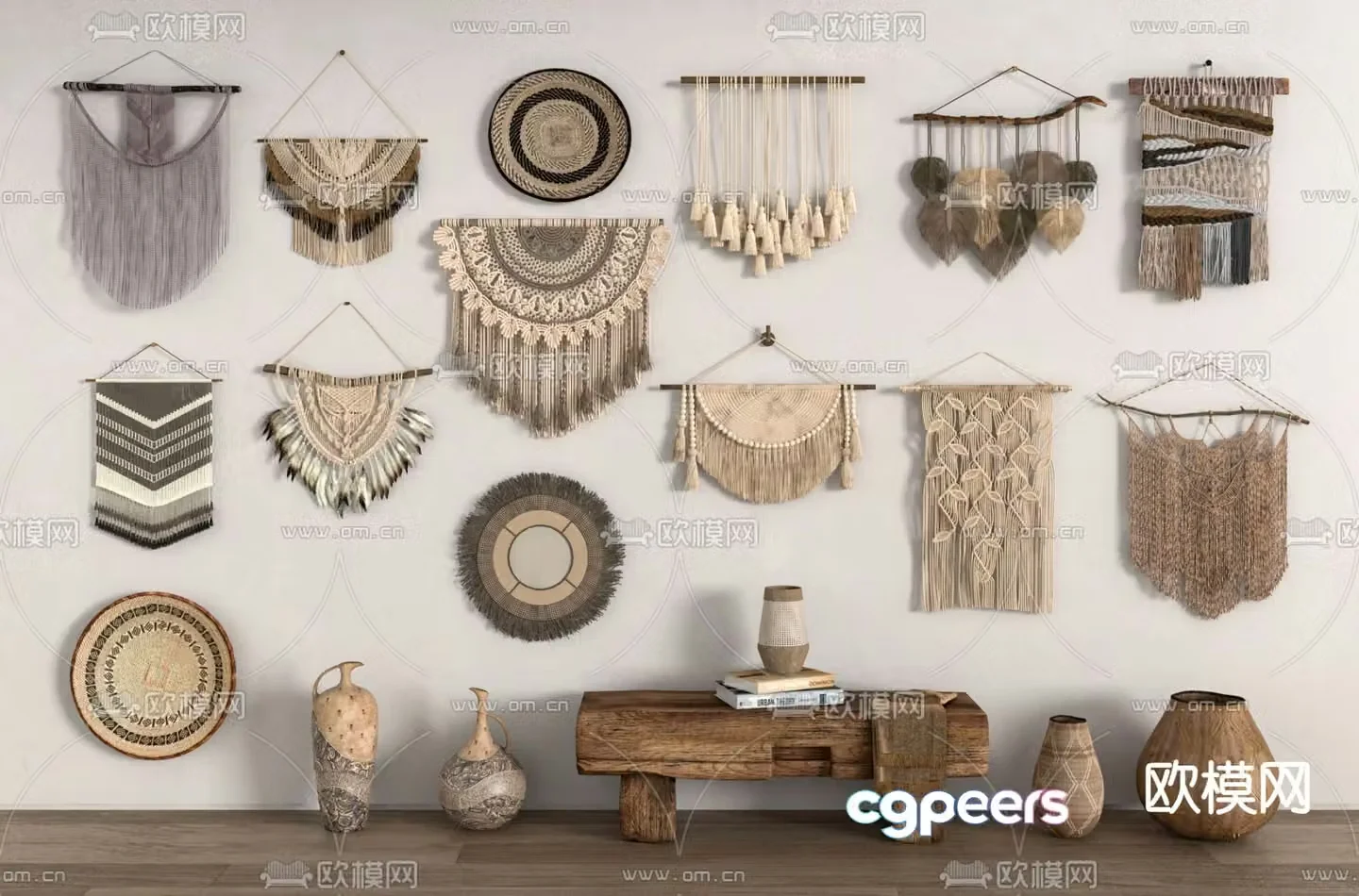 Wagyu Wall Decoration Weaving Ornament Tassel 3D Model