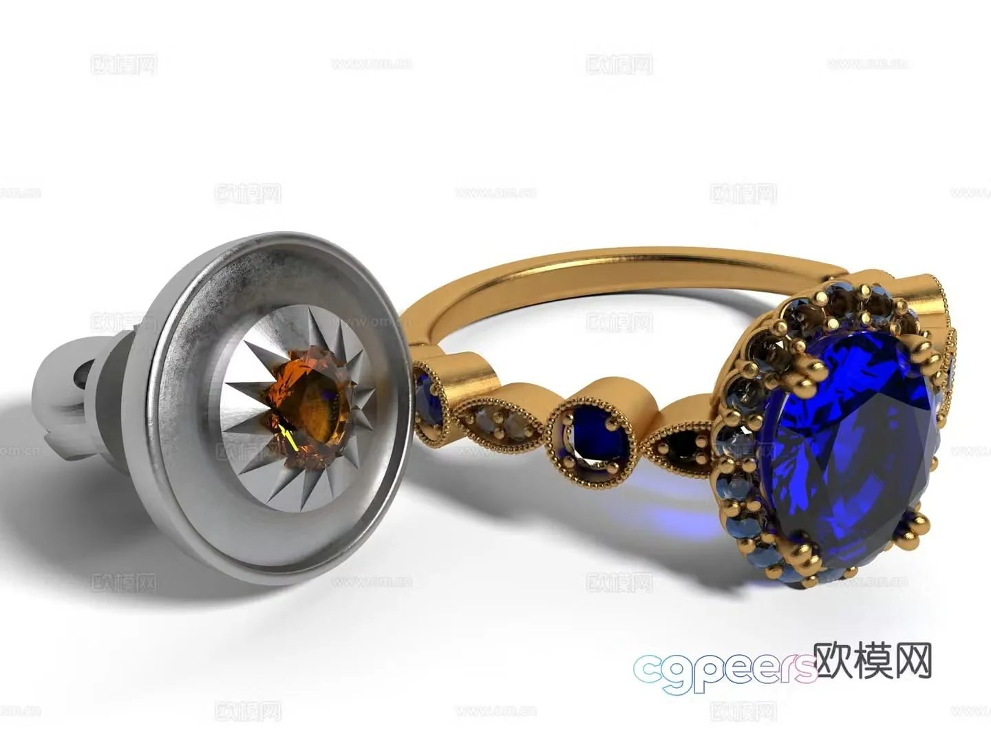 Modern style ring 3d model