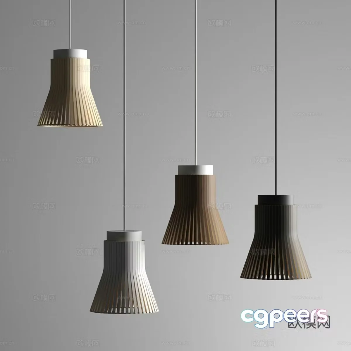 Modern Italian rattan decorative chandelier 3d model