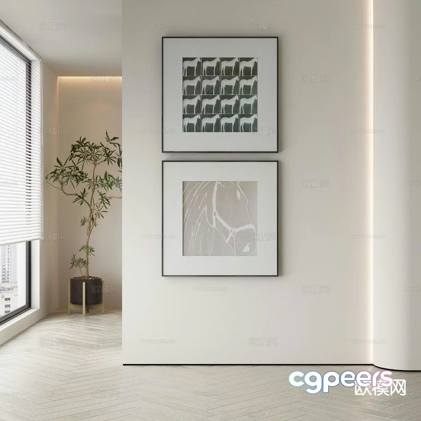 Modern art painting texture painting decorative painting 3d model