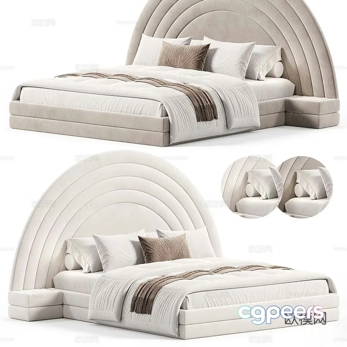 Double bed 3d model