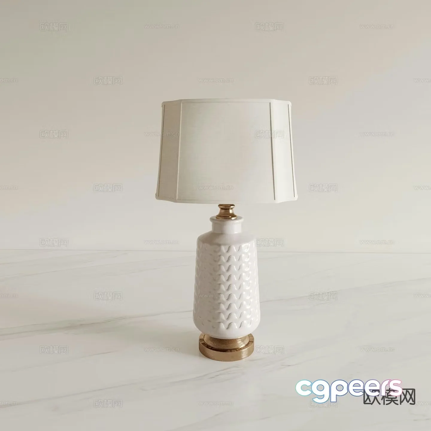 Cream style table lamp bedside table lamp 3d model