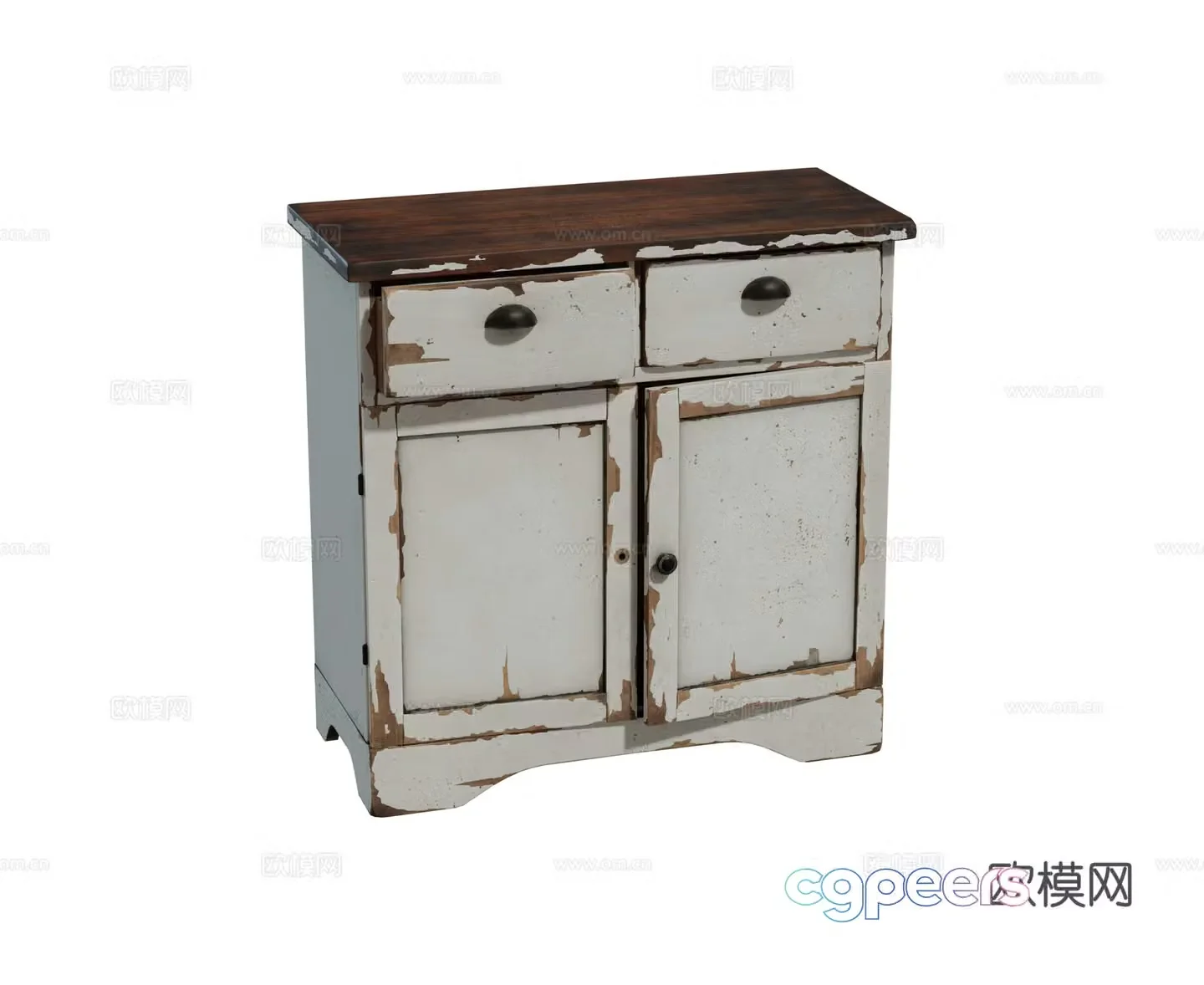 Modern retro sideboard storage cabinet painted wooden cabinet shoe cabinet combination 3D model