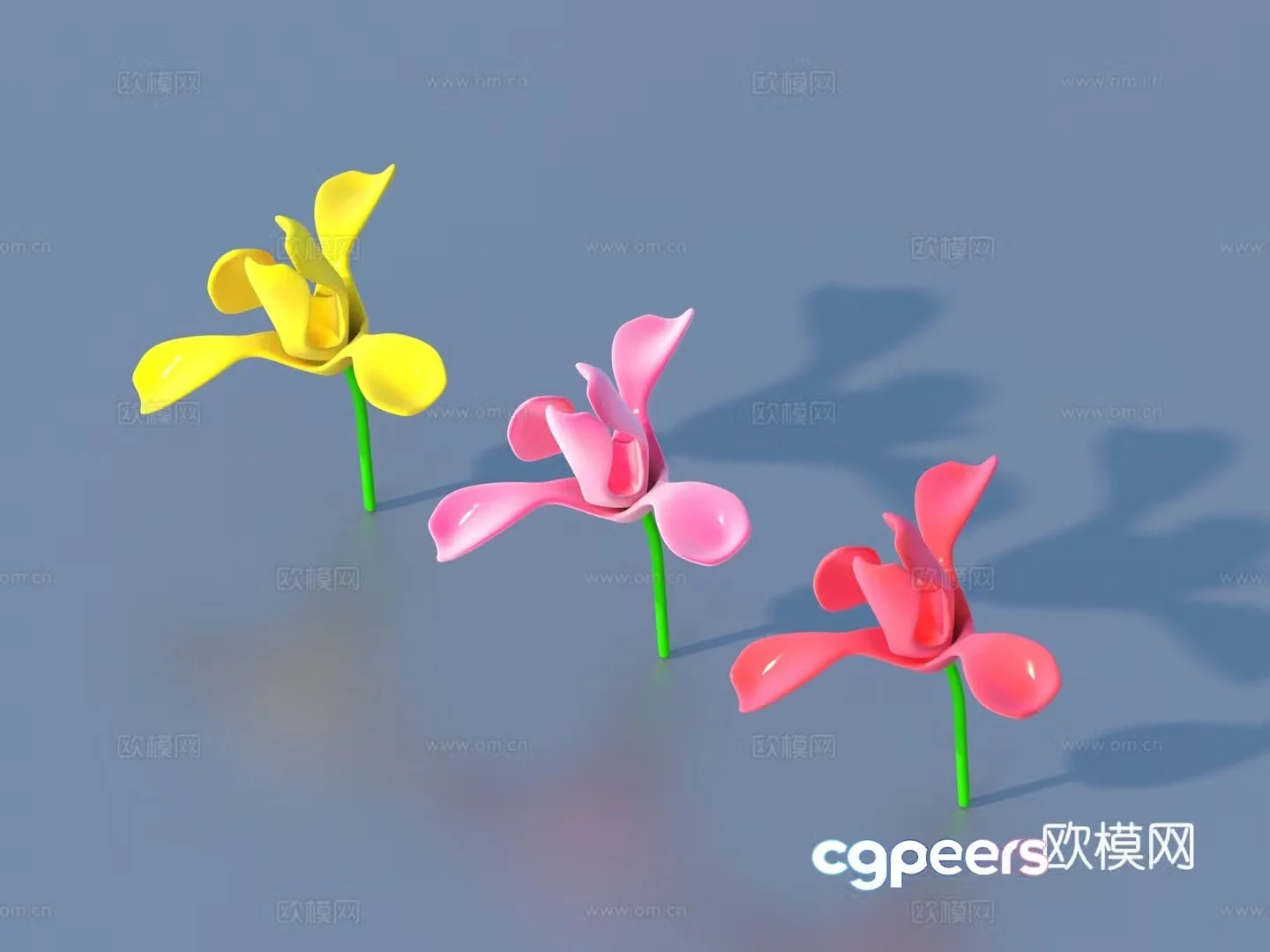 Flower Cartoon Flower Wild Flower Green Plant Flower 3d Model