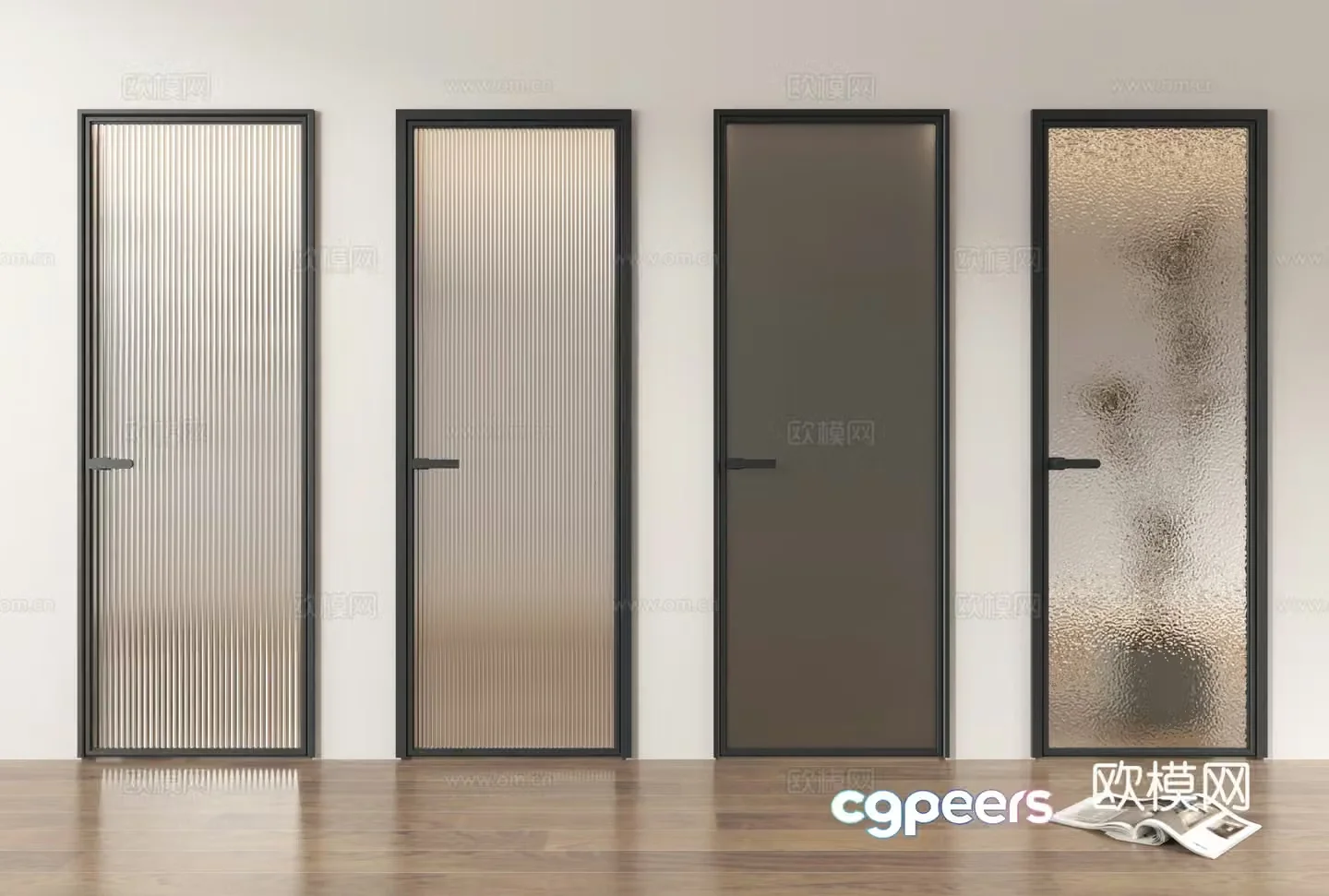 Single-open door Kitchen and bathroom door Bathroom door Room door Bedroom door 3D model