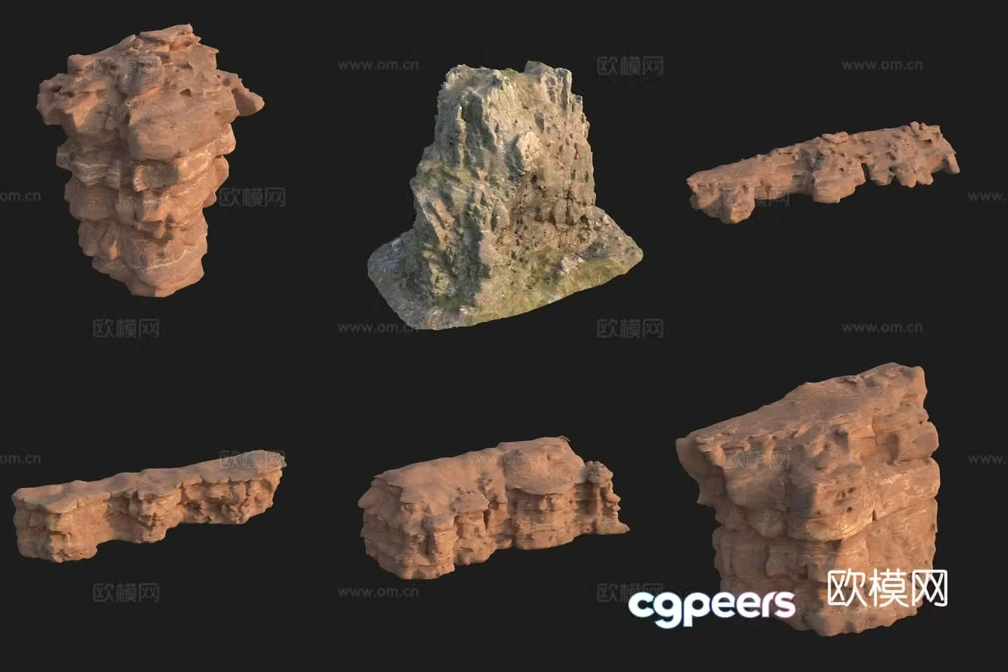 Cliff Big Stone Rock Boulder 3D Model