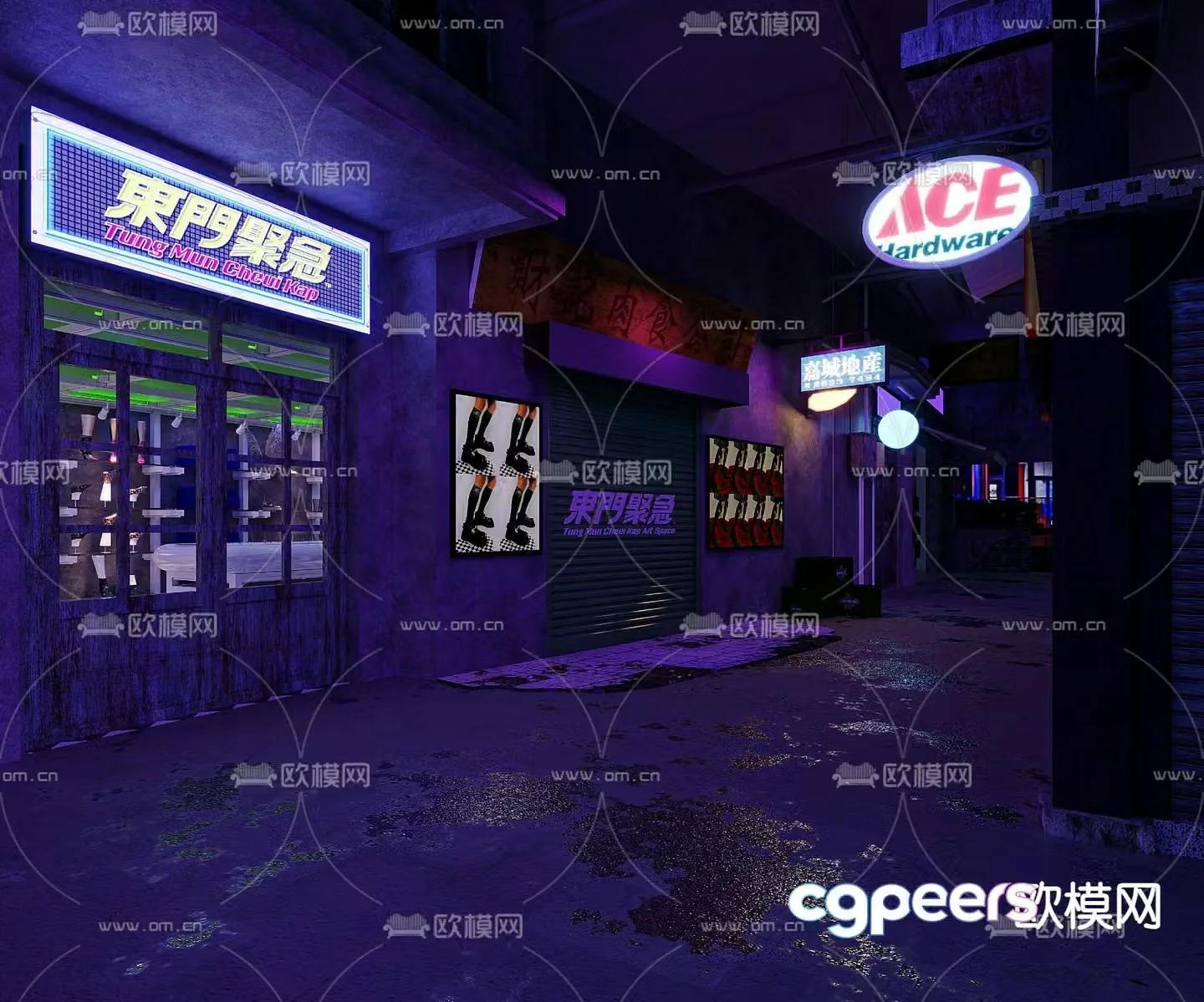 Socks shop front shop facade 3d model