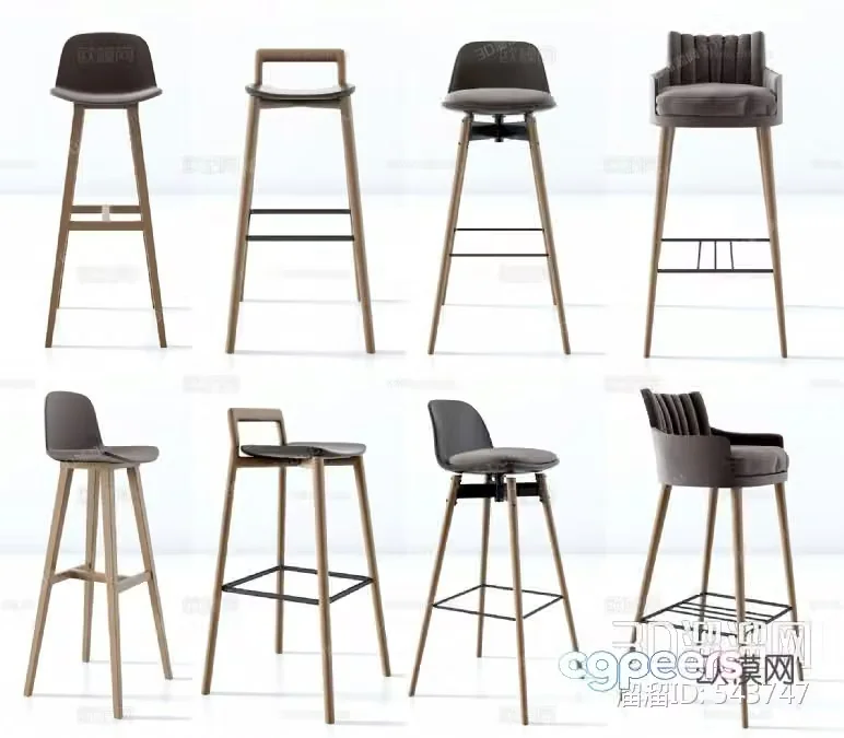 Modern bar stool bar stool bar stool 3d model