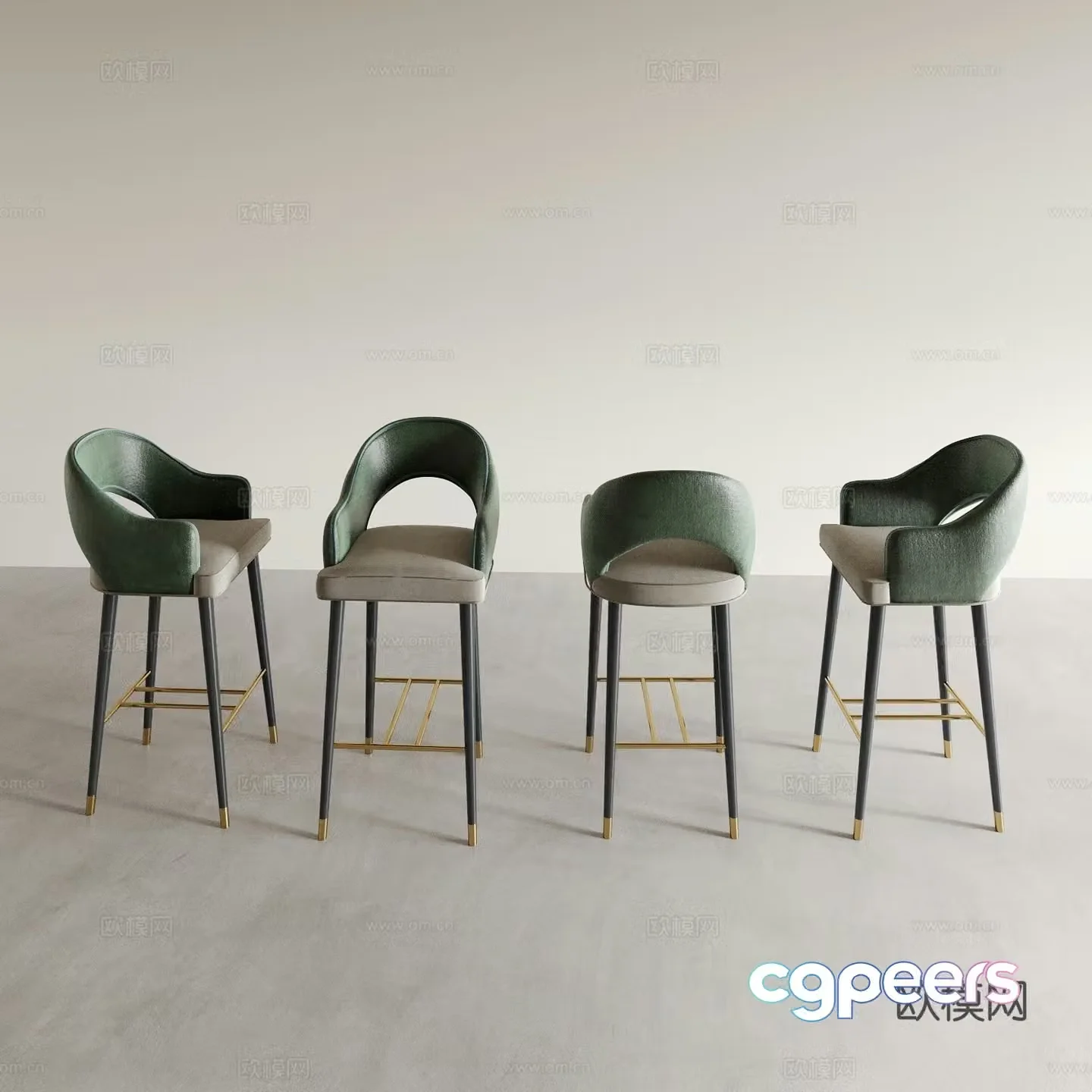 Modern bar stool bar stool high stool 3d model