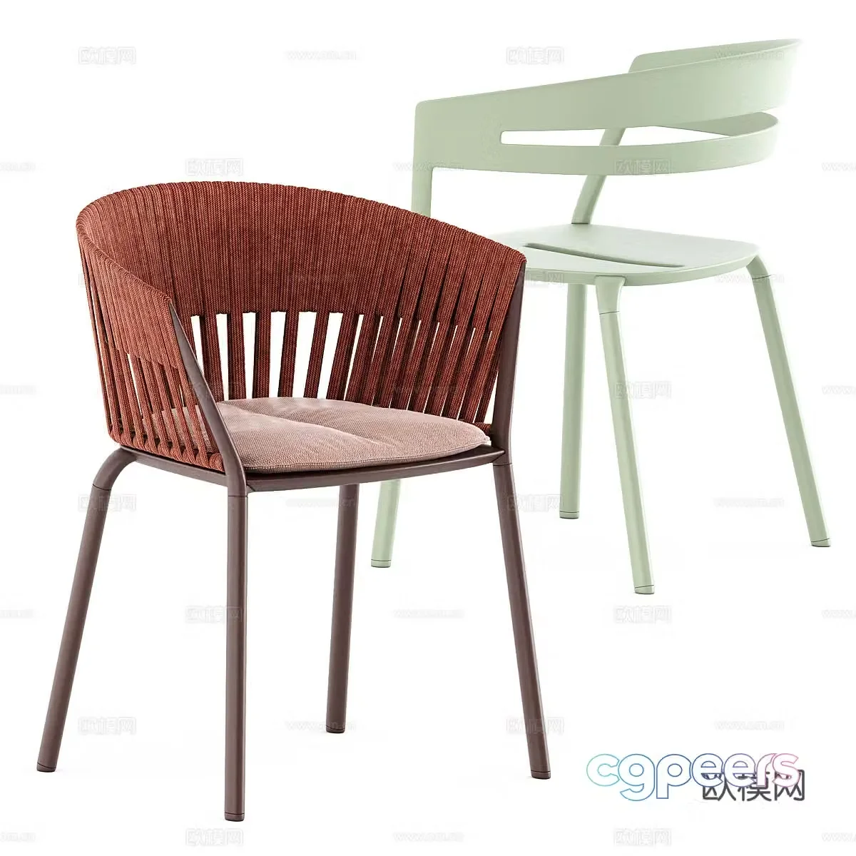 Modern outdoor chair rope chair 3d model