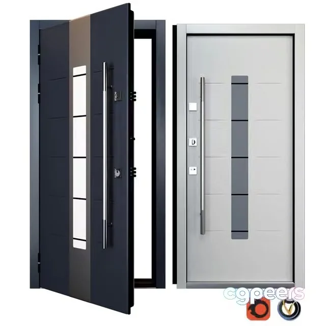 3ds Max Free – Entrance metal door Inox S-1 (Your Frame)