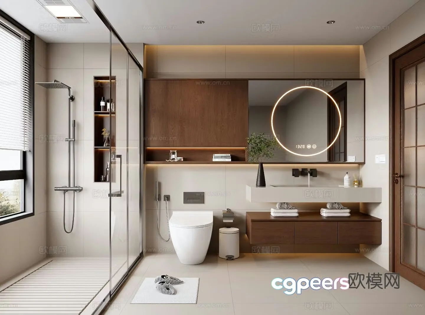 Middle style bathroom 3d model