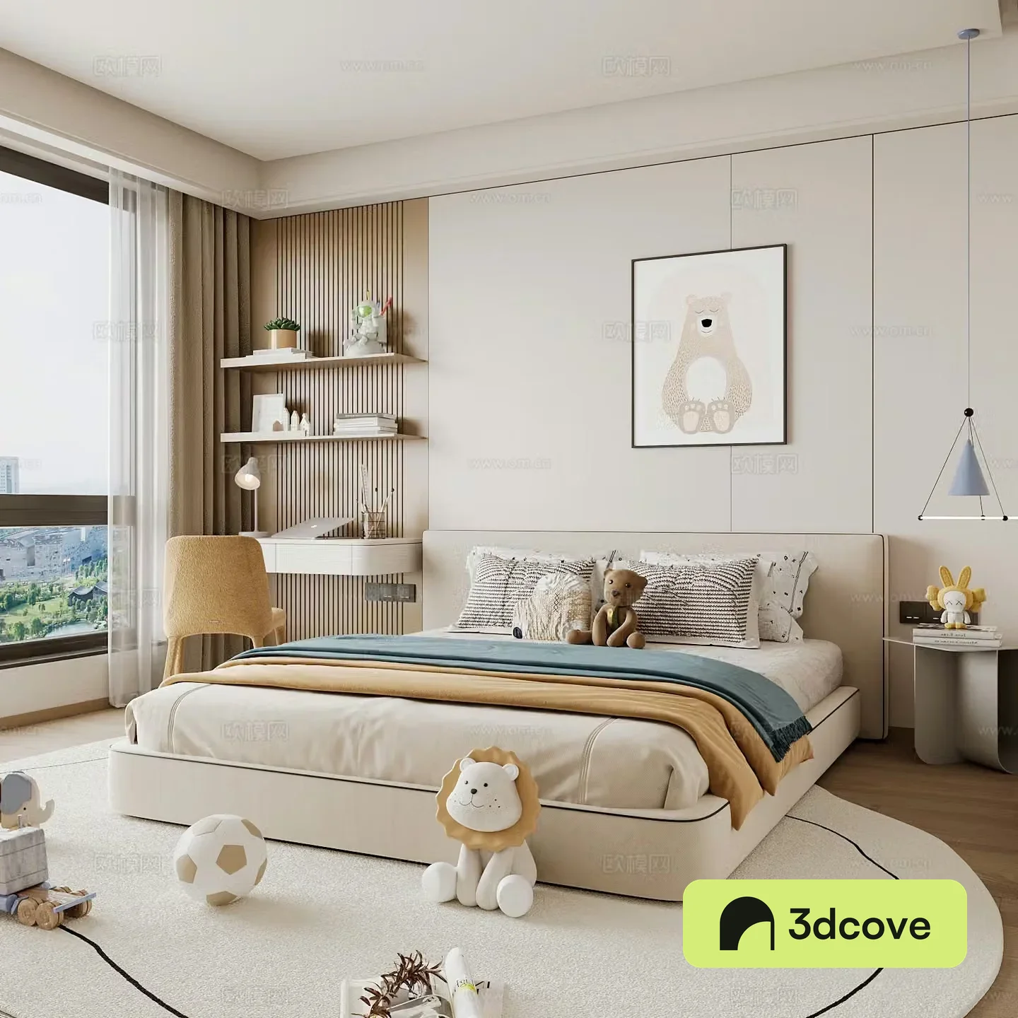 Modern children’s room boy’s room girl’s room children’s bed children’s wardrobe children’s desk
