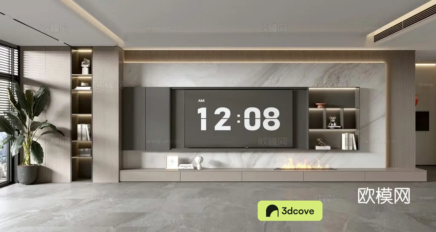 Modern TV background wall