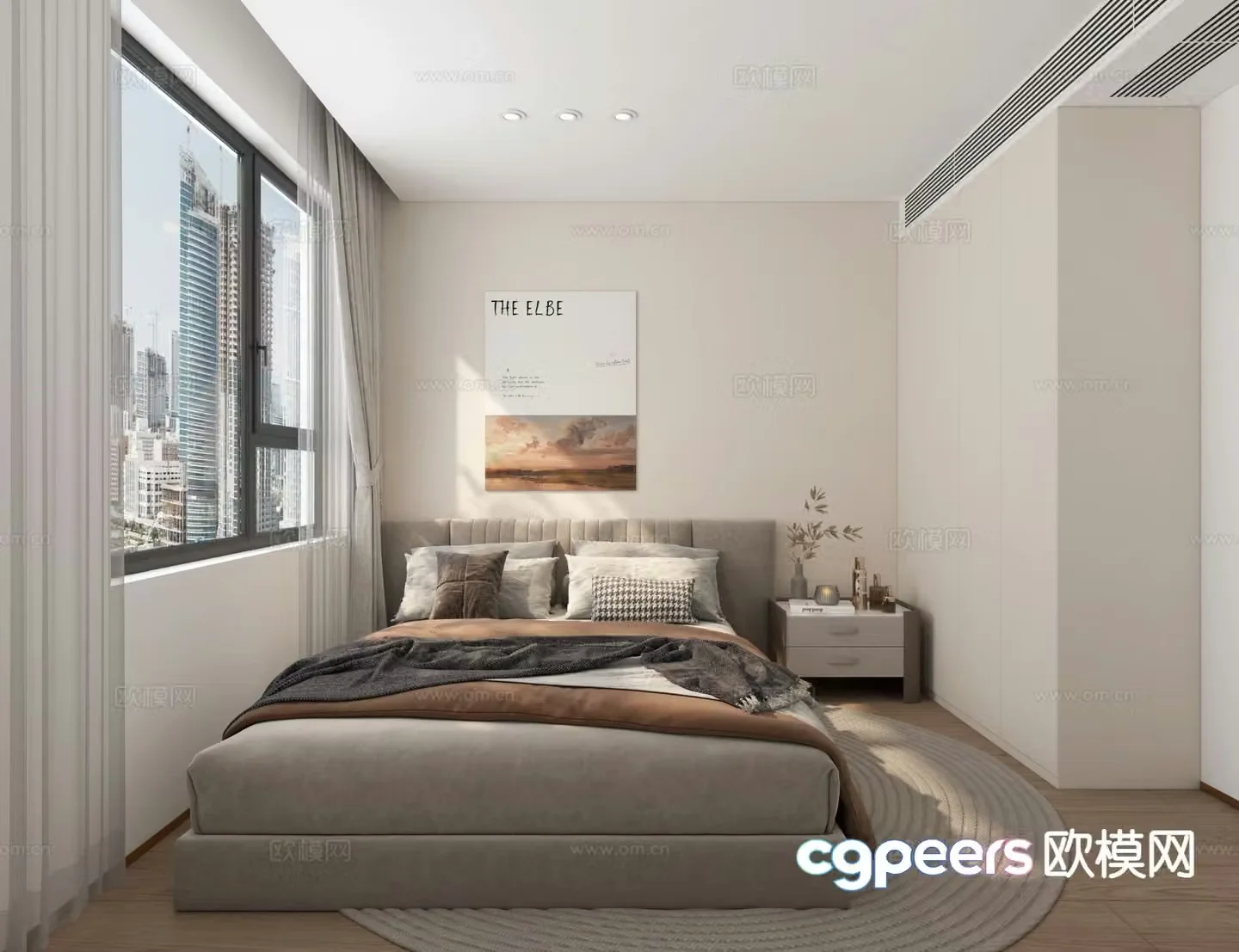 Modern bedroom second bedroom guest bedroom 3d model