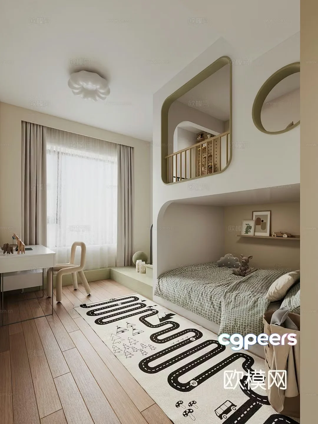 Modern Temperature Tatami Children’s Room 3D Model